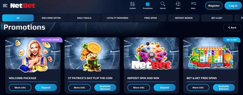 NetBet Bonuses